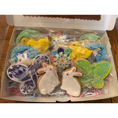 AJB-1022 : Easter Sugar Cookie Frosted Cutouts - 1 Dozen at A & Js Texas Bakehouse