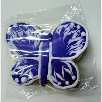 AJB-1030 : Purple Butterfly Frosted Cutout Sugar Cookie at A & Js Texas Bakehouse