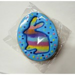 Rainbow Bunny Easter Egg Frosted Cutout Sugar Cookie