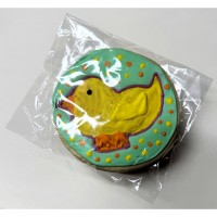 Spring Chick Globe Frosted Cutout Sugar Cookie