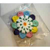 Multicolor Spring Flower Frosted Cutout Sugar Cookie