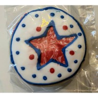Red Marble Star RWB Frosted Cutout Sugar Cookie