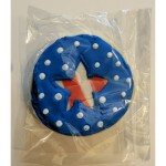 Red-Striped Star RWB Frosted Cutout Sugar Cookie