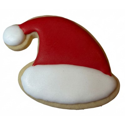 AJB-1046 : Red Santa Hat Frosted Cutout Sugar Cookie at A & Js Texas Bakehouse