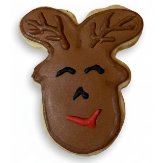Happy Reindeer Frosted Cutout Sugar Cookie