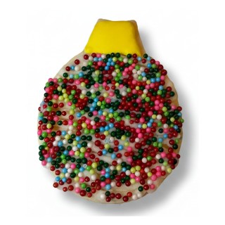 Sprinkled Ornament Yellow Cap Frosted Cutout Sugar Cookie