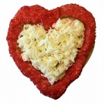 Garnished Red Heart Frosted Cutout Sugar Cookie