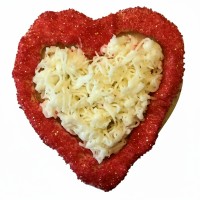Garnished Red Heart Frosted Cutout Sugar Cookie