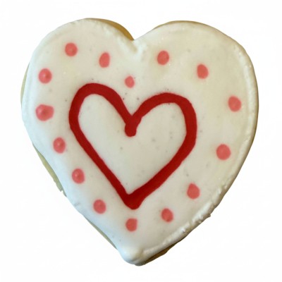 AJB-1054 : White Heart to Heart Frosted Cutout Sugar Cookie at A & Js Texas Bakehouse