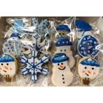 Winter Snow Collection Frosted Cutout Sugar Cookies - 1 Dozen
