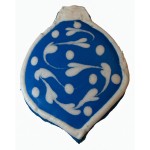 Blue White Swirl Christmas Ornament Frosted Cutout Sugar Cookie