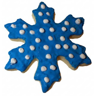 Royal Blue White Dotted Snowflake Frosted Cutout Sugar Cookie