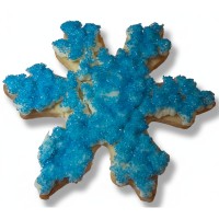 Blue Sparkly Snowflake Frosted Cutout Sugar Cookie
