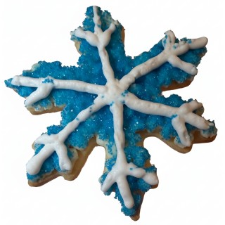Blue Sugar Snowflake Frosted Cutout Sugar Cookie