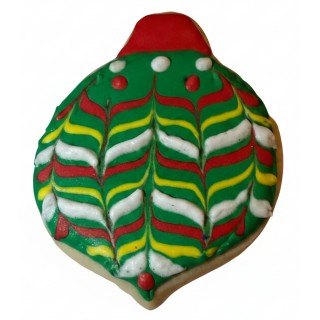 Green Red Chevron Christmas Ornament Frosted Cutout Sugar Cookie