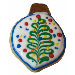 Colorful Christmas Tree Ornament Frosted Cutout Sugar Cookie