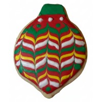 Multicolor Chevron Christmas Tree Ornament Frosted Cutout Sugar Cookie