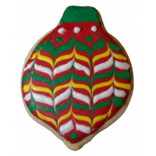 Multicolor Chevron Christmas Tree Ornament Frosted Cutout Sugar Cookie