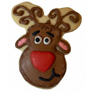 Happy Rudolph the Red-Nosed Reindeer Frosted Cutout Sugar Cookie