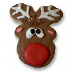 Goofy Red-Nosed Reindeer Frosted Cutout Sugar Cookie