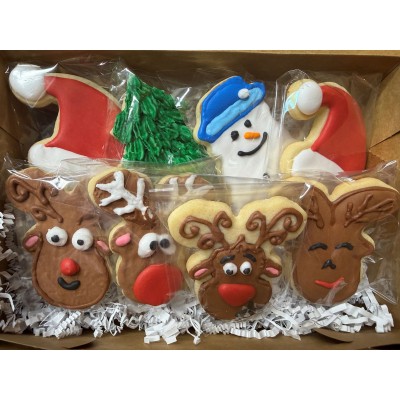 AJB-1086 : Christmas Frosted Sugar Cookie Cutouts Assortment - 1 Dozen at A & Js Texas Bakehouse