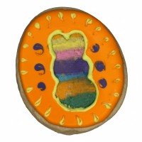 Orange Egg-scape Bunny Frosted Cutout Sugar Cookie