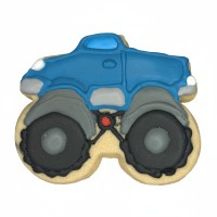 Blue Monster Truck Frosted Cutout Sugar Cookie