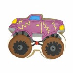Light Purple Monster Truck Frosted Cutout Sugar Cookie
