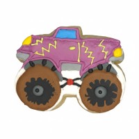 Light Purple Monster Truck Frosted Cutout Sugar Cookie