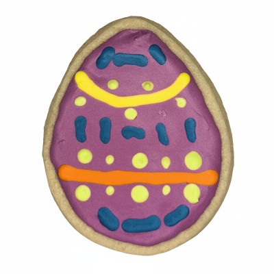 AJB-1124 : Grand Purple Easter Egg Frosted Cutout Sugar Cookie at A & Js Texas Bakehouse