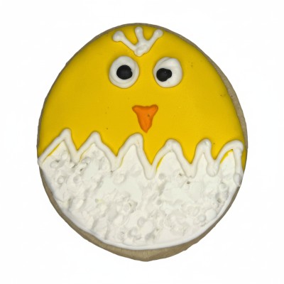 AJB-1128 : Peep-a-Boo Hatchling Easter Egg Frosted Cutout Sugar Cookie at A & Js Texas Bakehouse