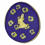 Lavender Bunny Bloom Easter Egg Frosted Cutout Sugar Cookie