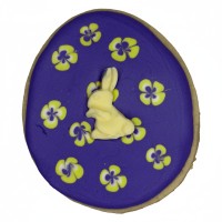 Lavender Bunny Bloom Easter Egg Frosted Cutout Sugar Cookie