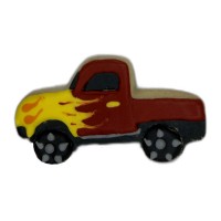 Hot Rod Flame Pickup Truck Frosted Cutout Sugar Cookie