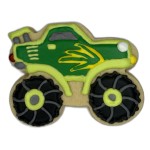 Green Monster Truck Frosted Cutout Sugar Cookie