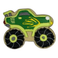 Green Monster Truck Frosted Cutout Sugar Cookie