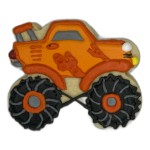 Orange & Red Monster Truck Frosted Cutout Sugar Cookie