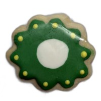 Green Flower Frosted Cutout Sugar Cookie