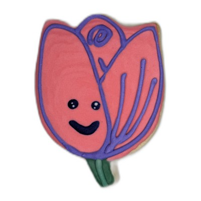 AJB-1175 : Happy Tulip Frosted Cutout Sugar Cookie at A & Js Texas Bakehouse