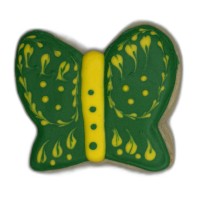 Spring Green Butterfly Frosted Cutout Sugar Cookie