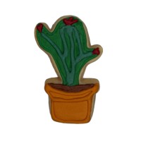 Potted Cactus Frosted Cutout Sugar Cookie