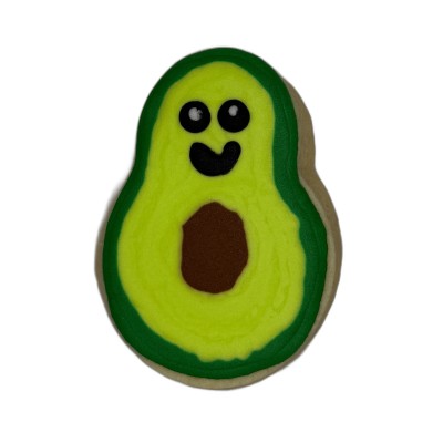AJB-1208 : Happy Avocado Frosted Cutout Sugar Cookie at A & Js Texas Bakehouse