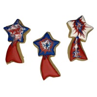 Firework Star Frosted Cutout Sugar Cookie