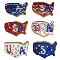 Patriotic USA Frosted Cutout Sugar Cookie