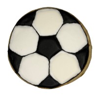 Soccer Ball Frosted Cutout Sugar Cookie
