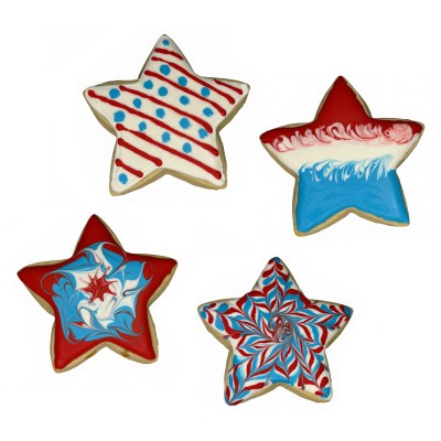 AJB-1239 : All-American Patriotic Star Frosted Cutout Sugar Cookie at A & Js Texas Bakehouse