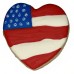 AJB-1243 : Patriotic Flag Heart Frosted Cutout Sugar Cookie at A & Js Texas Bakehouse