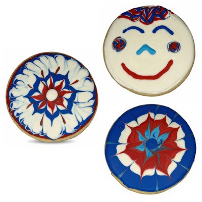 AJB-1244 : Patriotic Medallion Frosted Cutout Sugar Cookie at A & Js Texas Bakehouse