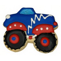 Patriotic Monster Truck Frosted Cutout Sugar Cookie