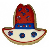 Patriotic Cowboy Hat Frosted Cutout Sugar Cookie